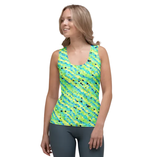 Aqua Mosaic on a Women's Tank Top