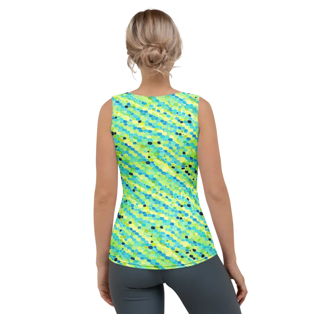 Aqua Mosaic on Women's Tank Top — Back