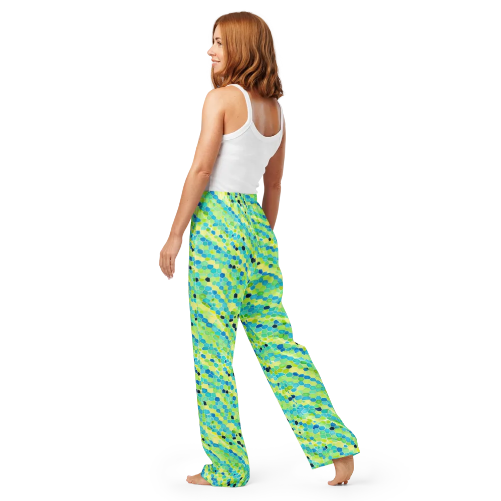 Aqua Mosaic on Women's Pajama Pants — Back