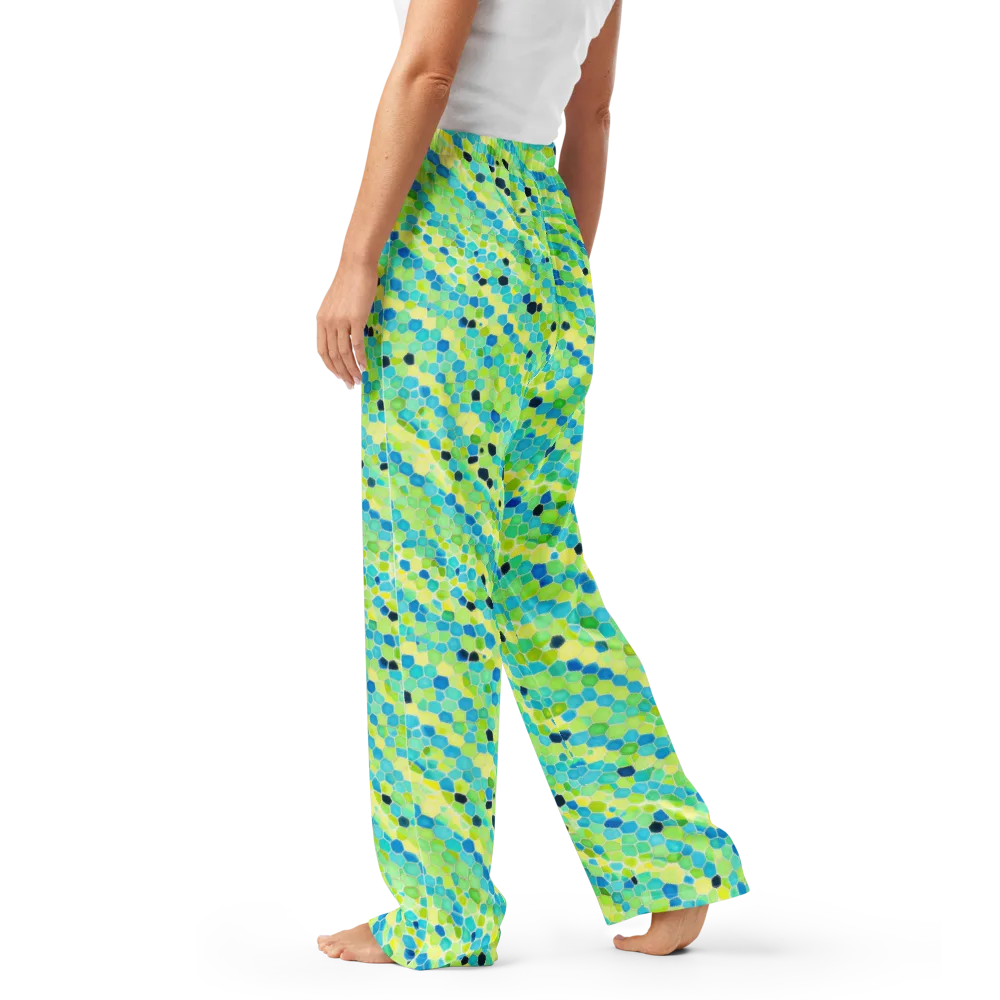 Aqua Mosaic on Women's Pajama Pants — Left