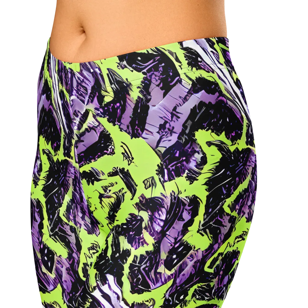 Acid Violet on Capri Leggings — Zoomed-in