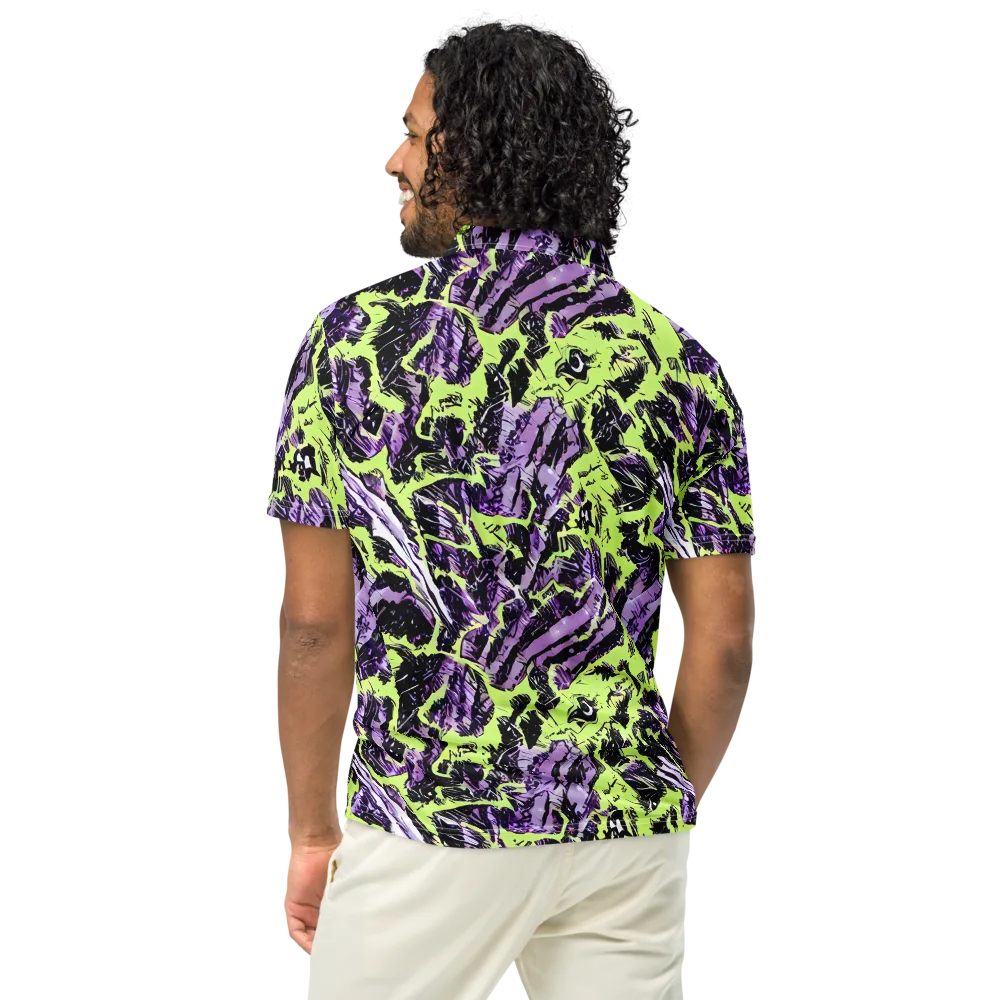 Acid Violet on Men's Slim Fit Polo Shirt — Back