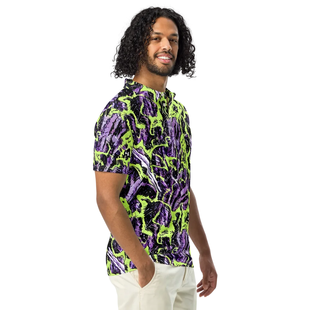 Acid Violet on Men's Slim Fit Polo Shirt — Right Front