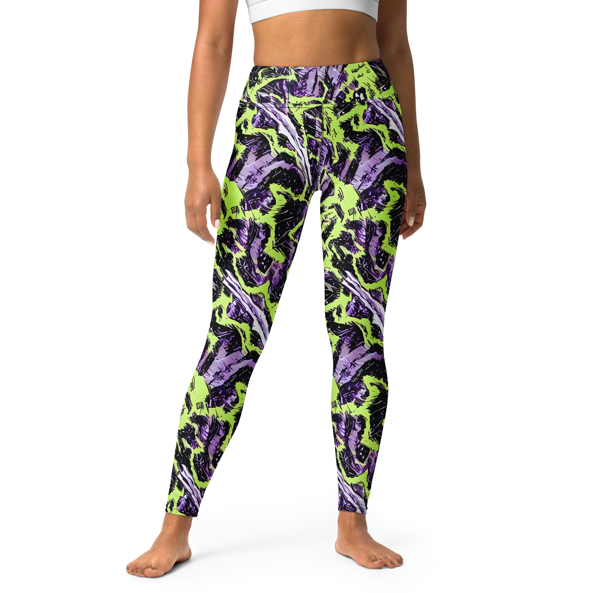 Acid Violet on Yoga Leggings — Front