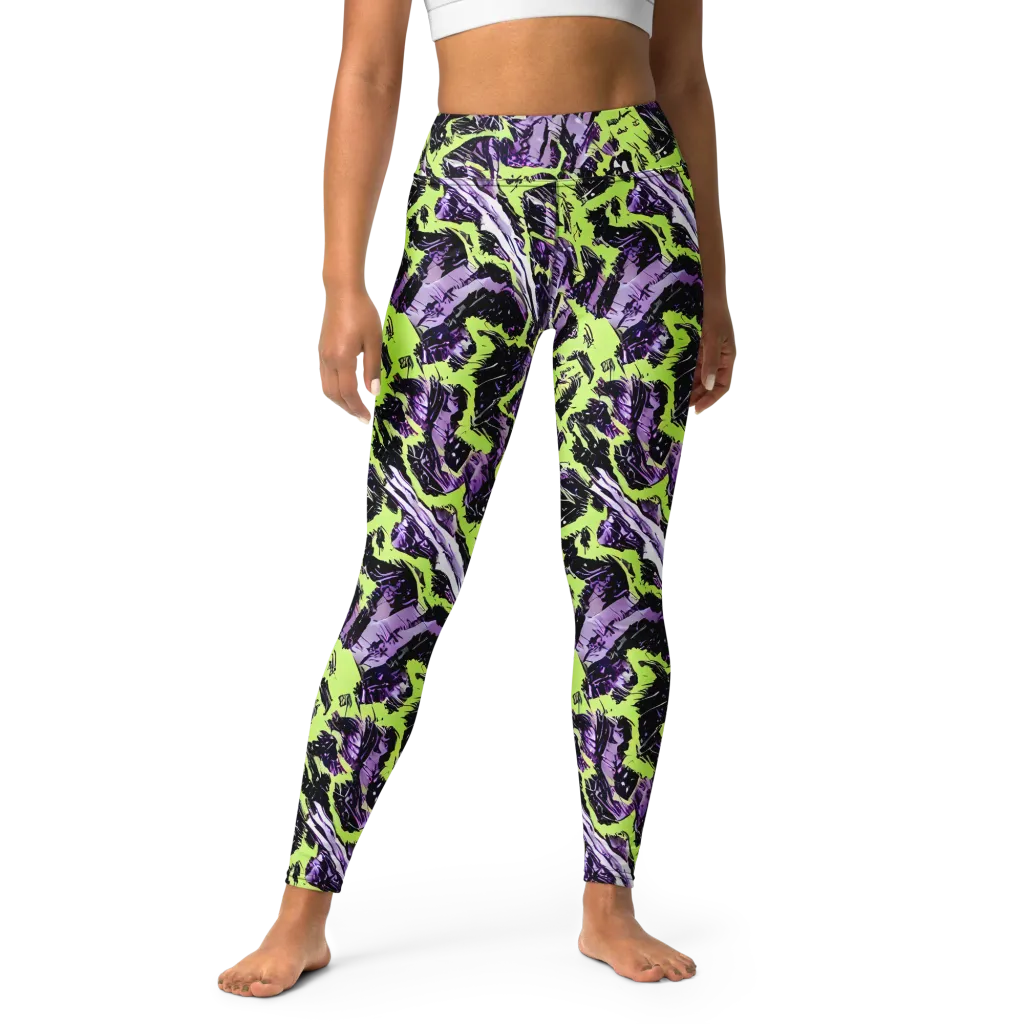 Acid Violet on Yoga Leggings — Front