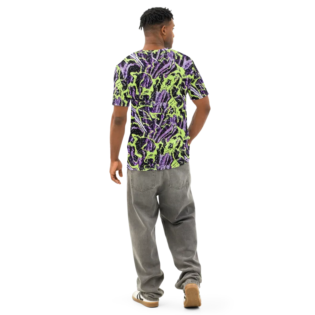 Acid Violet on Men's Cotton Crew Neck T-Shirt — Back