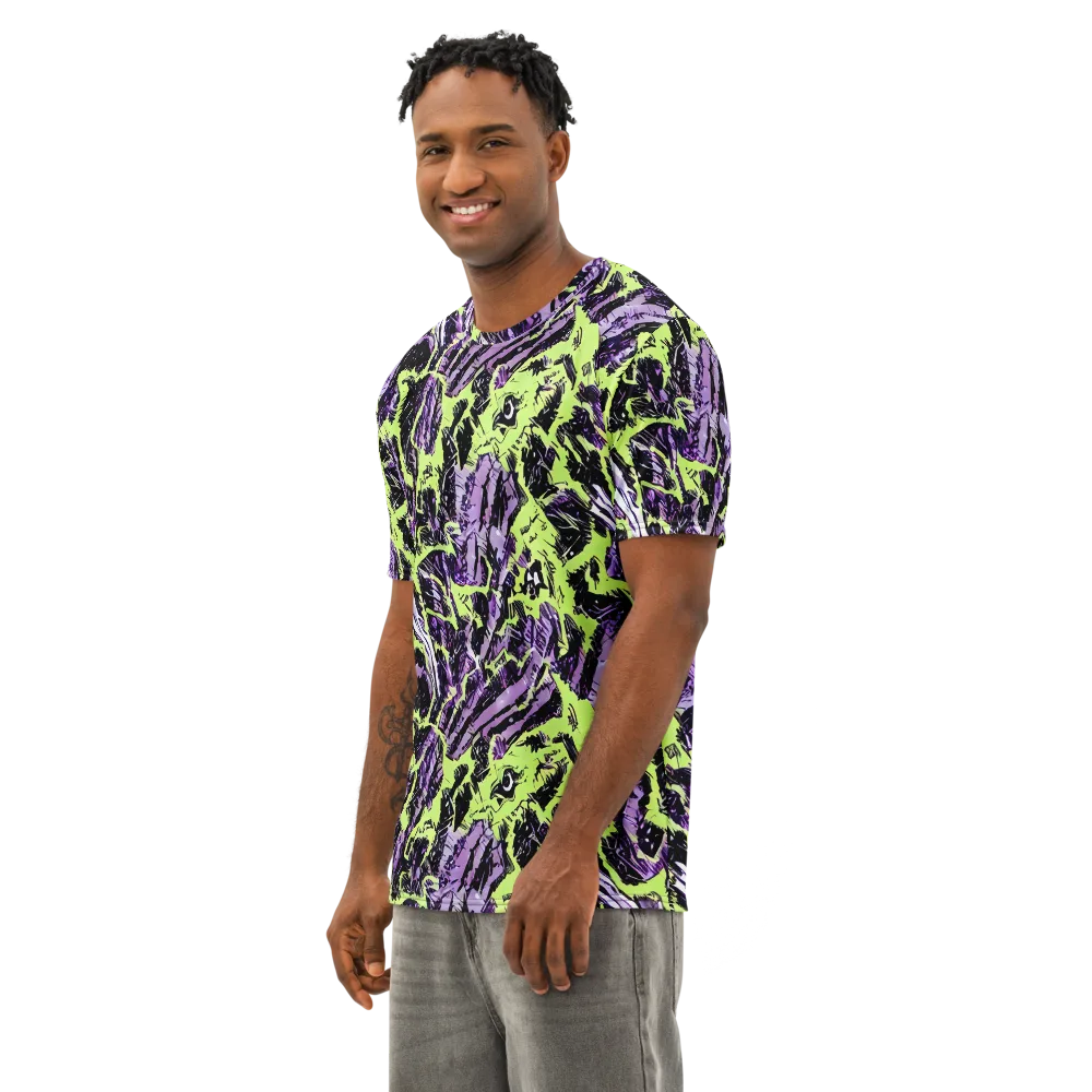 Acid Violet on Men's Cotton Crew Neck T-Shirt — Left Front