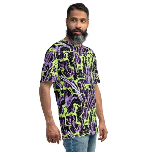 Acid Violet on a Men's Crew Neck T-Shirt