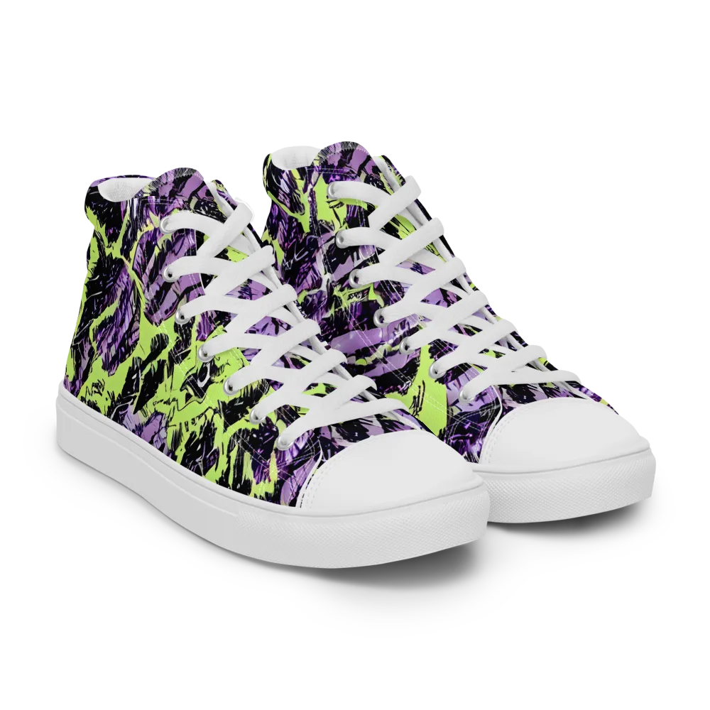 Acid Violet on Men's High Top Canvas Shoes — Right Front