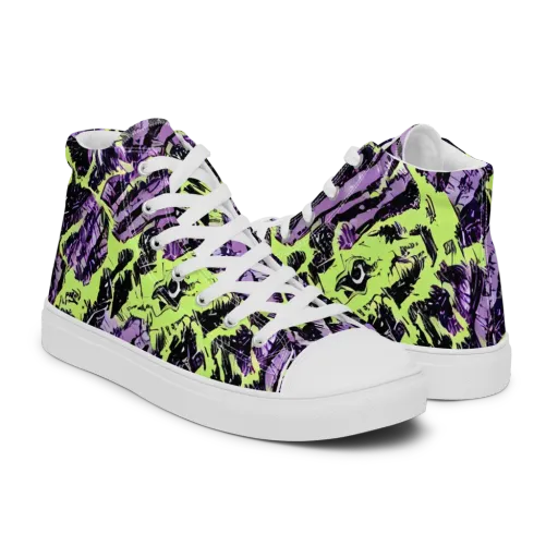 Acid Violet on a Men's High Top Canvas Shoes