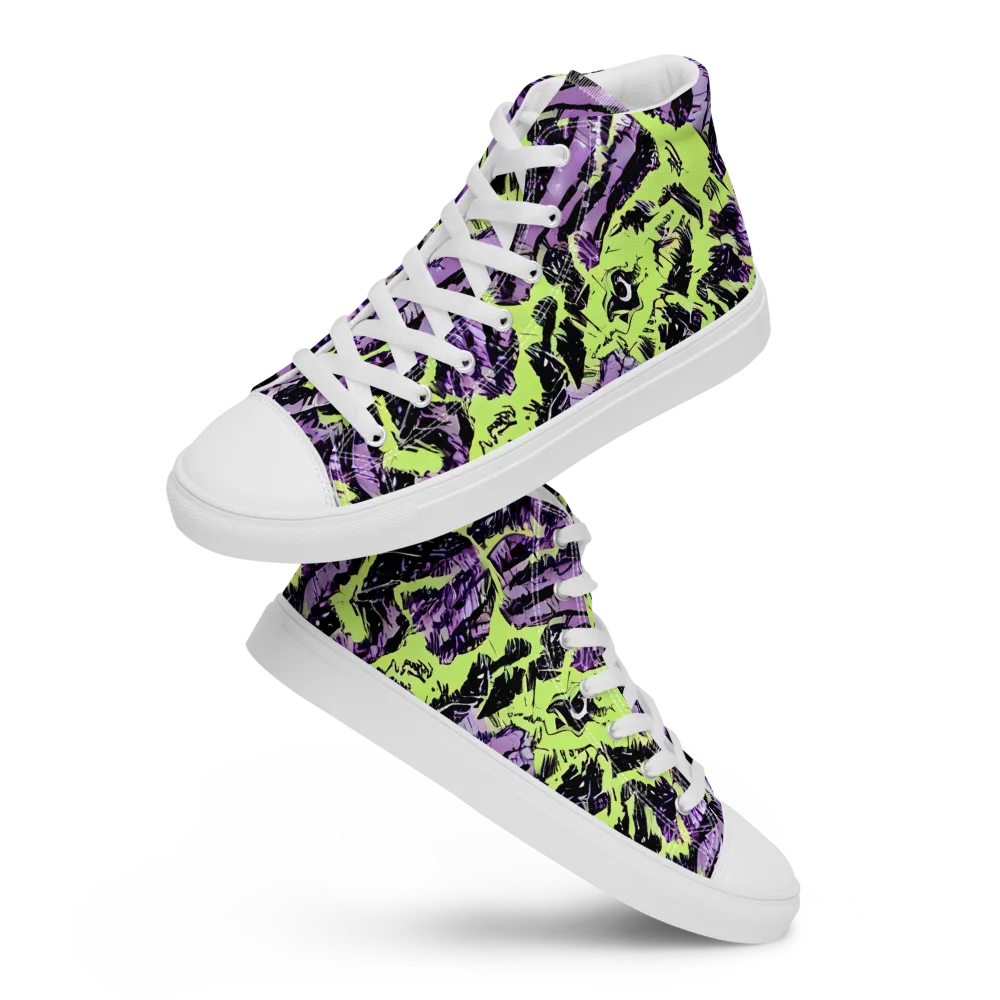 Acid Violet on Men's High Top Canvas Shoes — Front