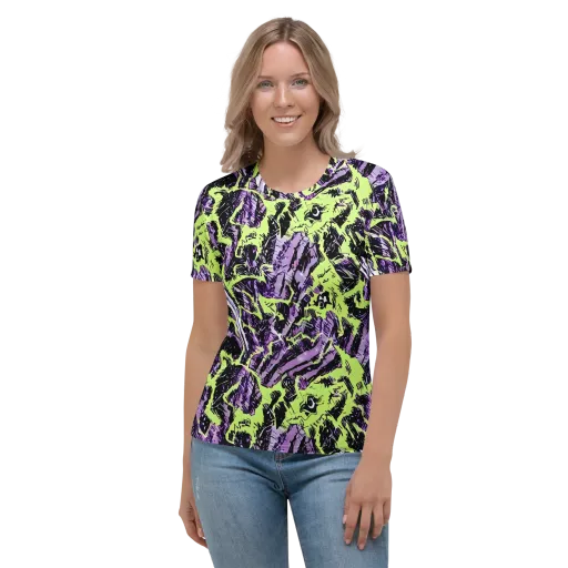 Acid Violet on a Women's Crew Neck T-Shirt