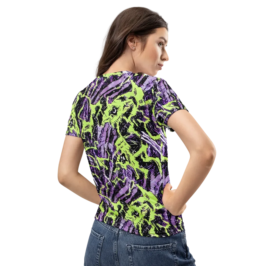 Acid Violet on Women's Crew Neck T-Shirt — Back