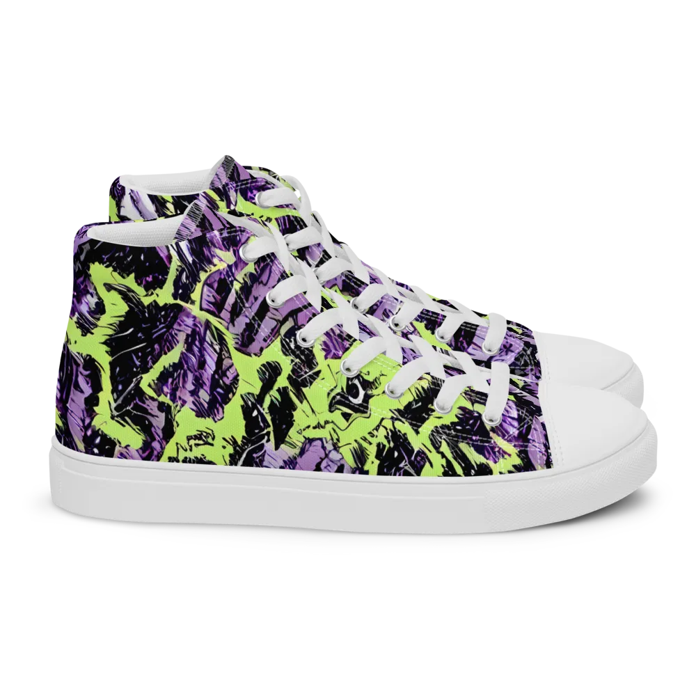 Acid Violet on Women's High Top Canvas Shoes — Right