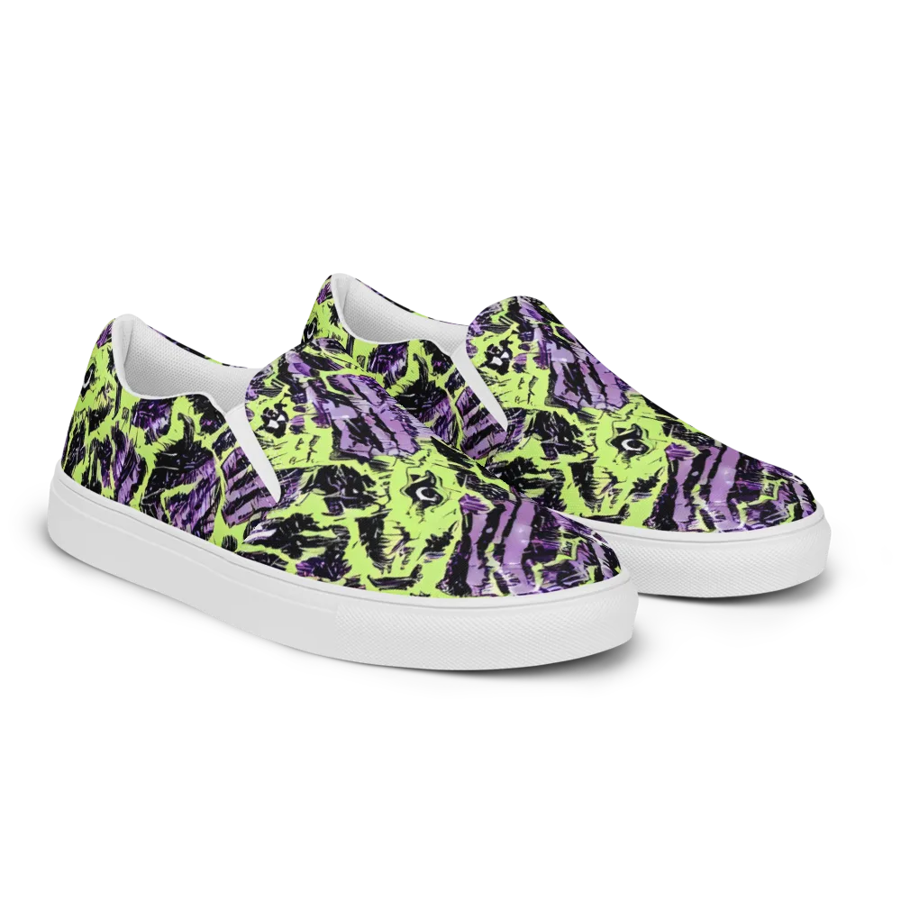 Acid Violet on Men's Slip-On Canvas Shoes — Right Front