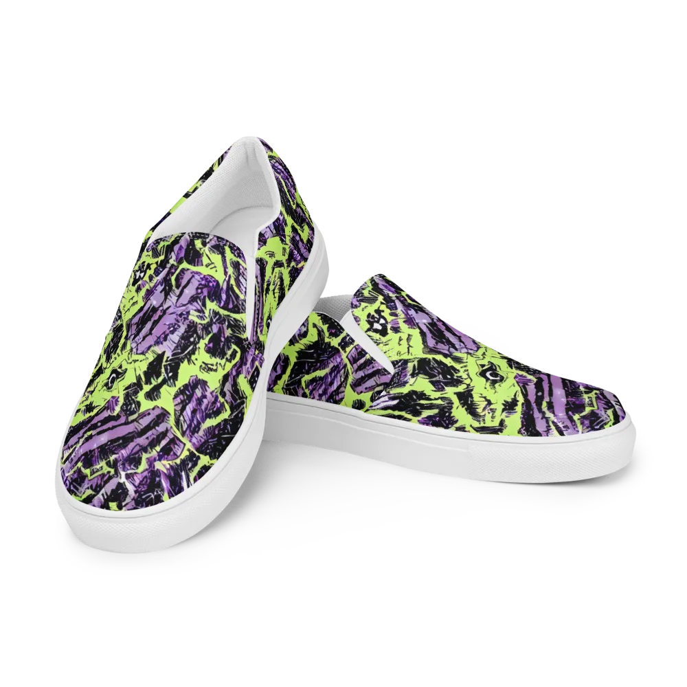 Acid Violet on Men's Slip-On Canvas Shoes — Left Front