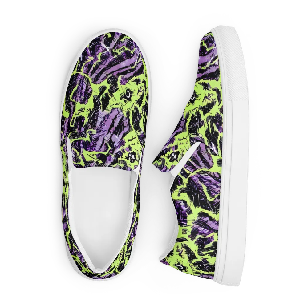 Acid Violet on Men's Slip-On Canvas Shoes — Front
