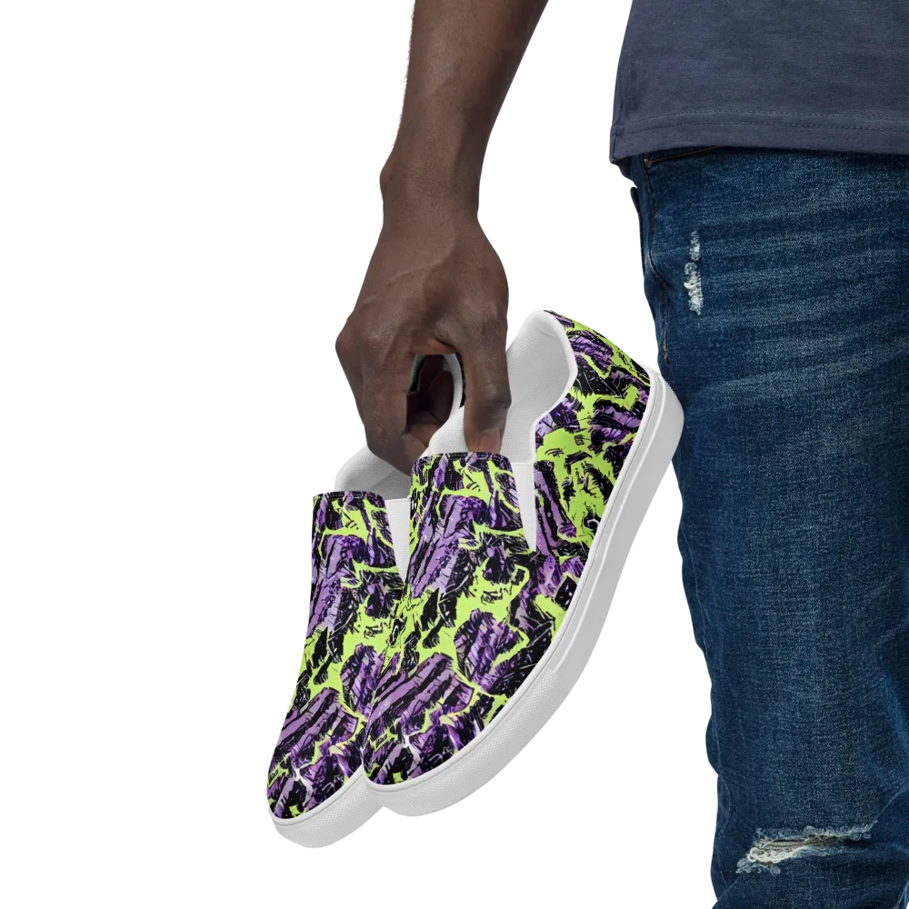 Acid Violet on Men's Slip-On Canvas Shoes — Left Front
