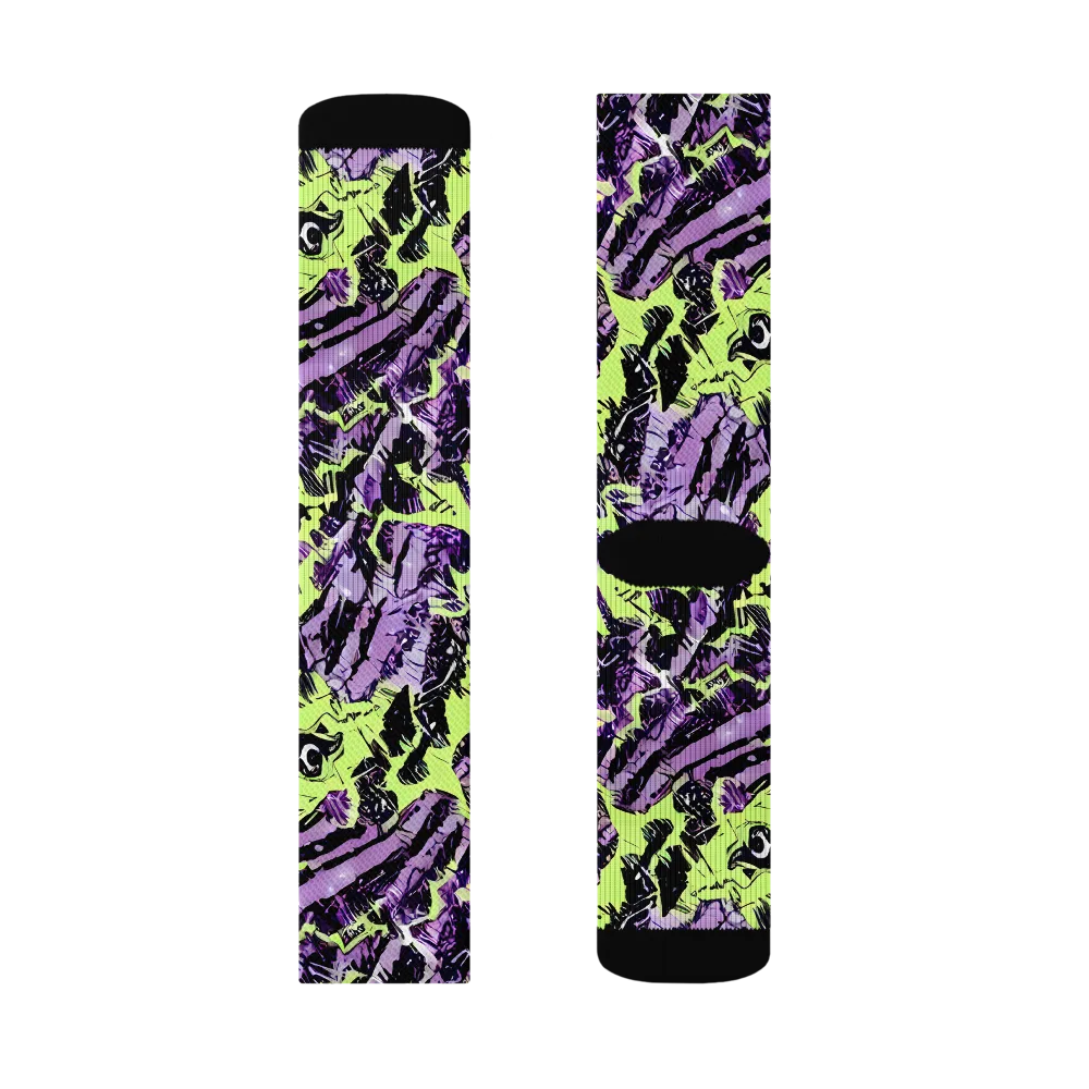 Acid Violet on Socks — Right Sock