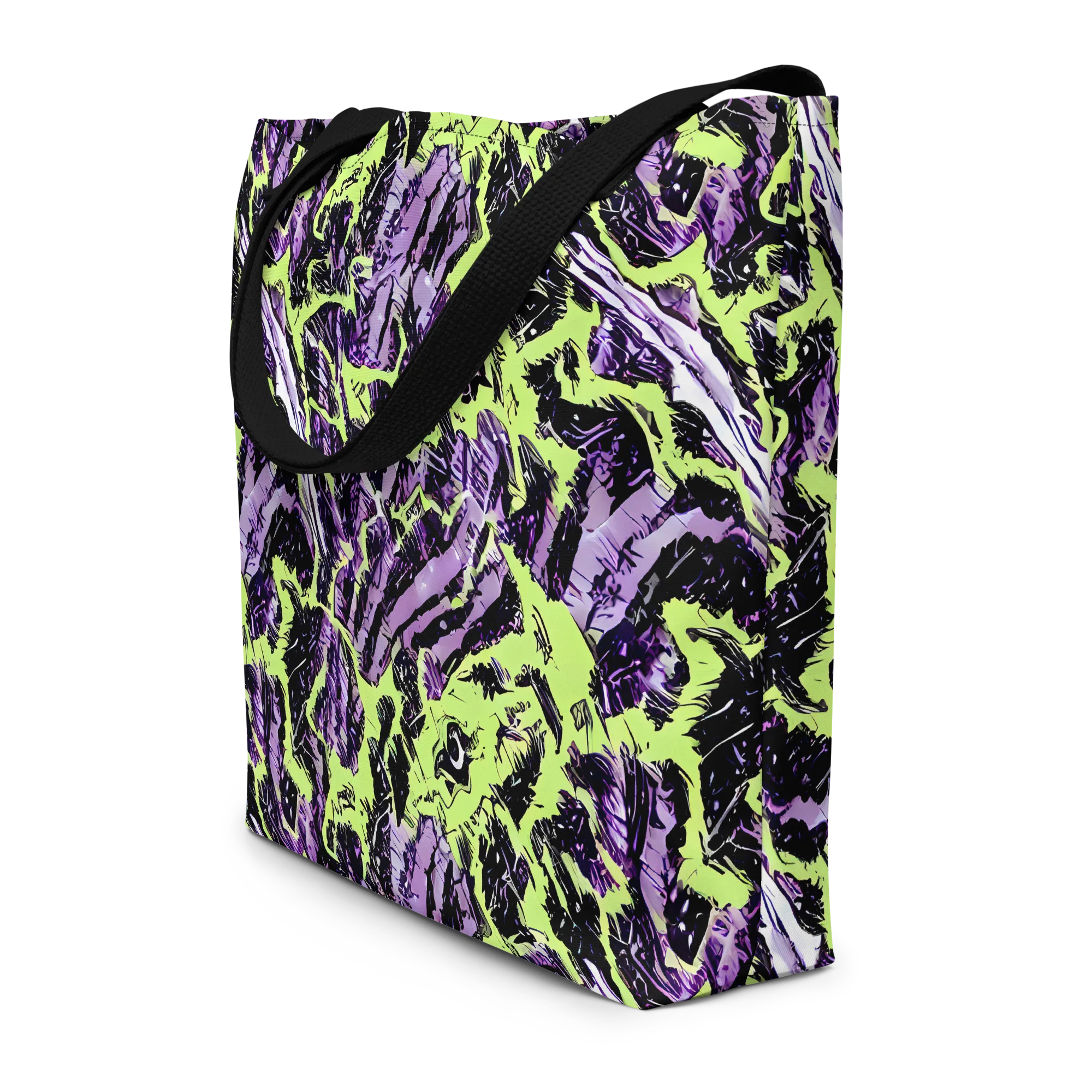 Acid Violet on Large Tote Bag W/ Pocket — Front
