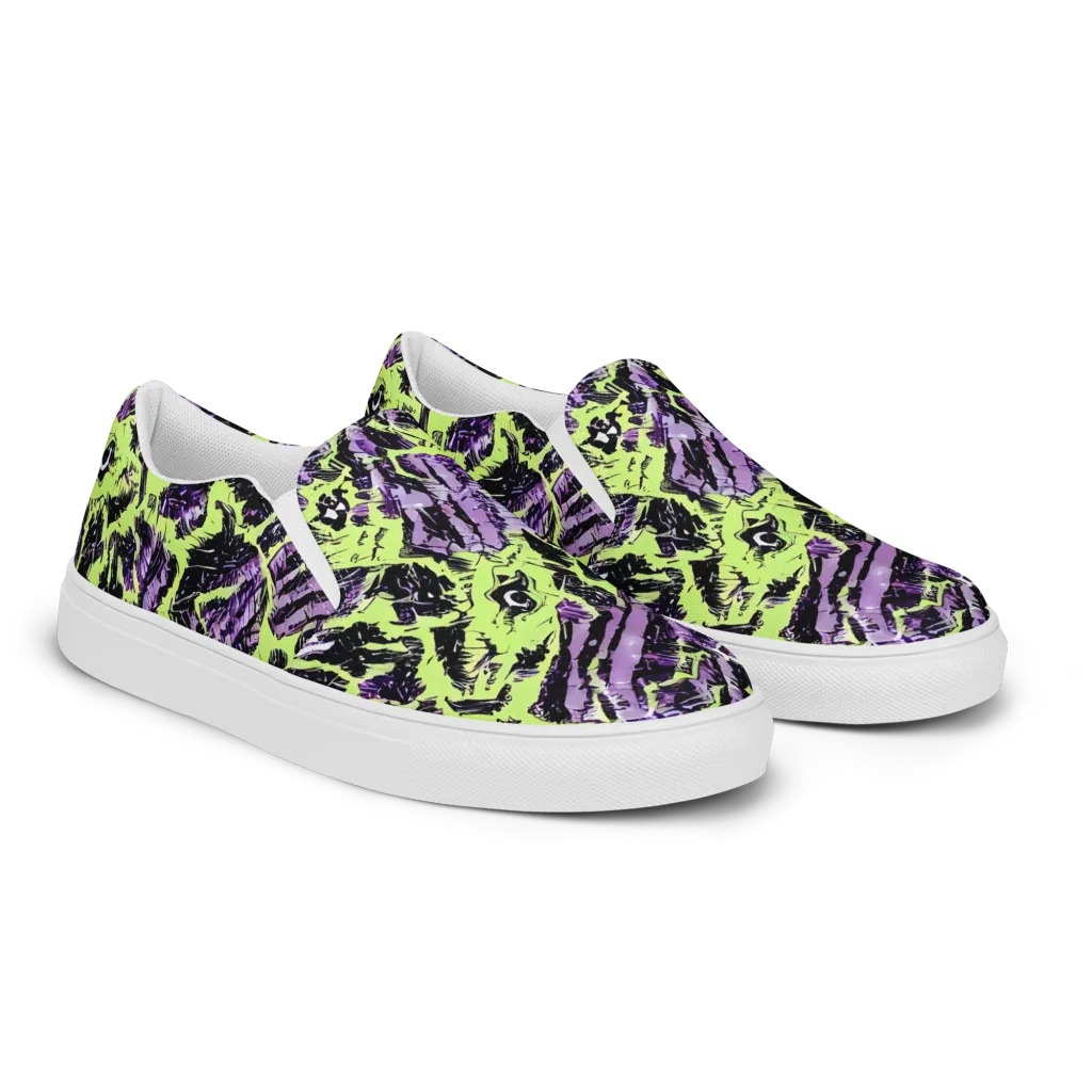 Acid Violet on Women's Slip-On Canvas Shoes — Right Front