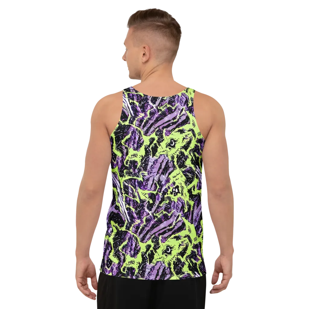 Acid Violet on Men's Tank Top — Back