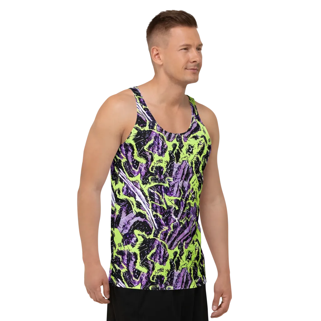 Acid Violet on Men's Tank Top — Right Front