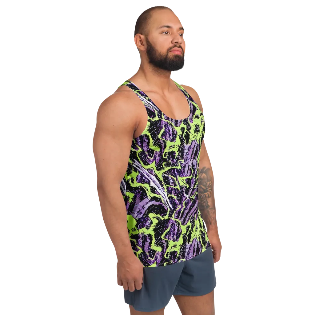 Acid Violet on Men's Tank Top — Right Front