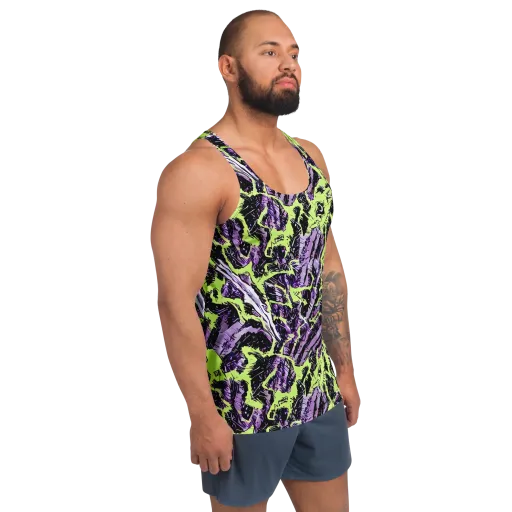 Acid Violet on a Men's Tank Top