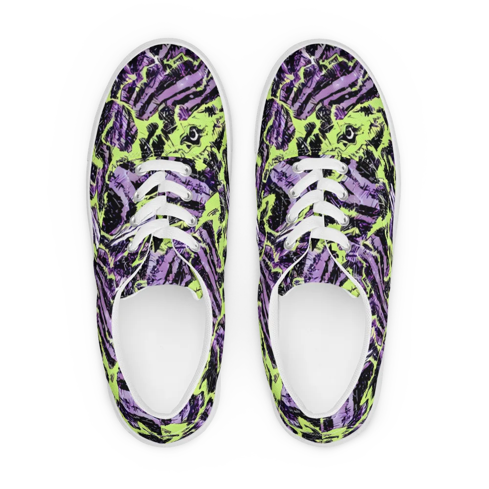 Acid Violet on Men's Lace-Up Canvas Shoes — Front