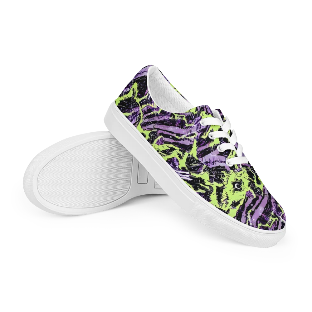 Acid Violet on Men's Lace-Up Canvas Shoes — Right Front