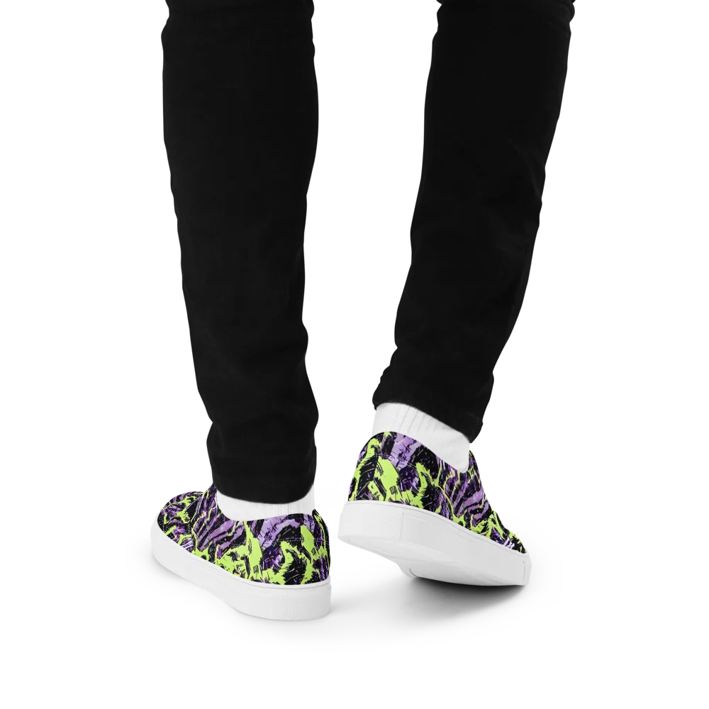 Acid Violet on Men's Lace-Up Canvas Shoes — Back