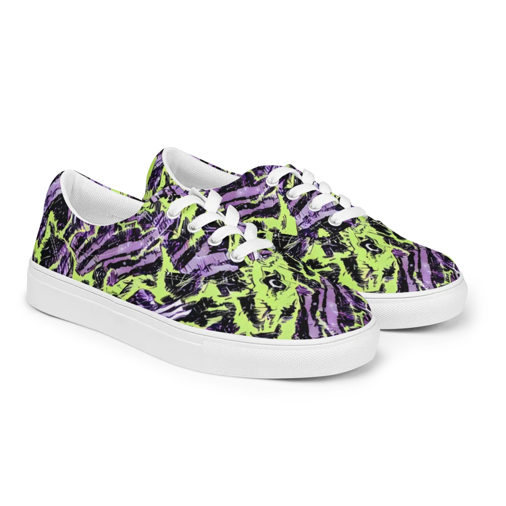 Acid Violet on Men's Lace-Up Canvas Shoes — Right Front