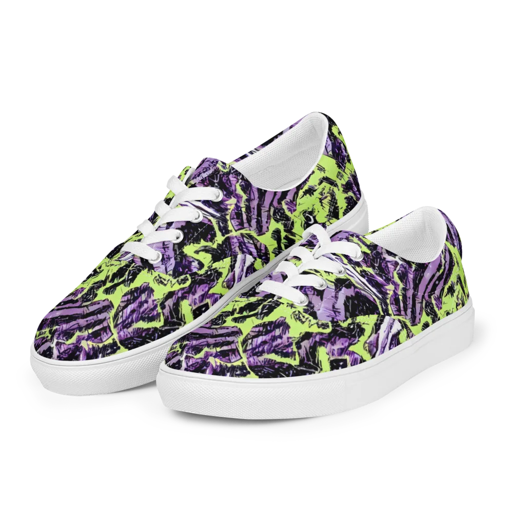Acid Violet on Men's Lace-Up Canvas Shoes — Left Front
