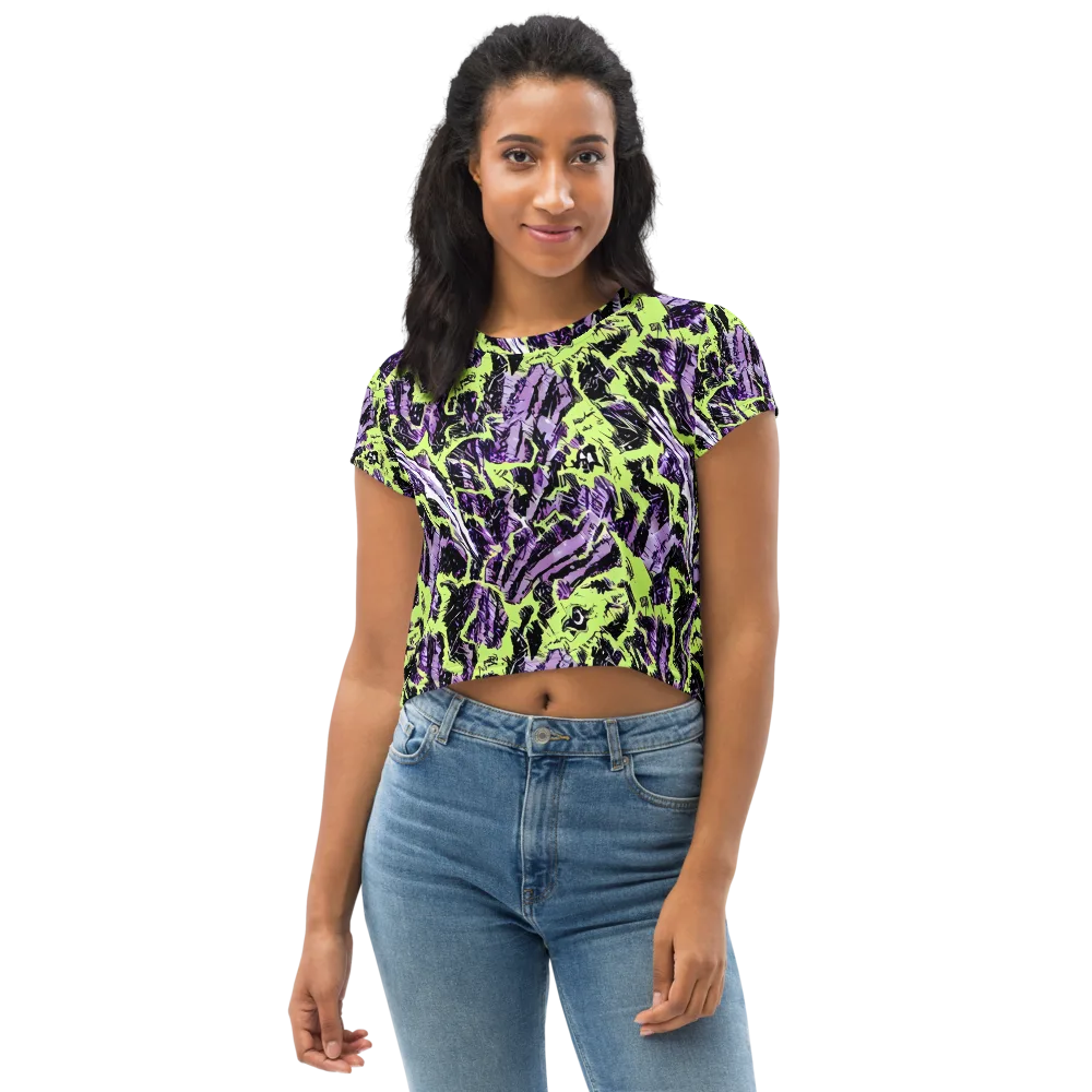 Acid Violet on Crop Tee — Front