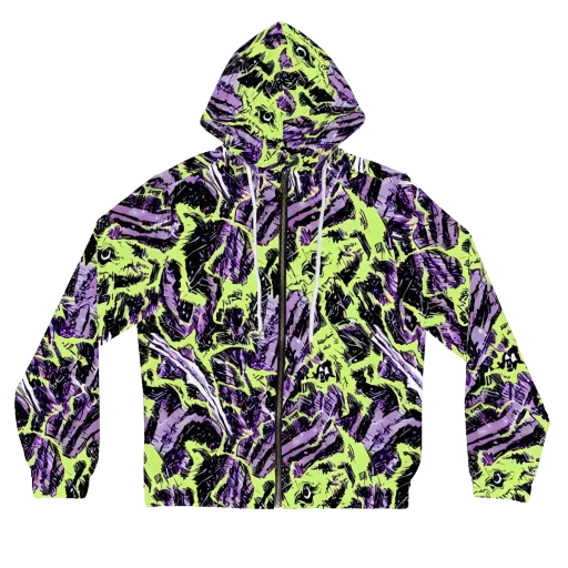 Acid Violet on a Women's Full-Zip Hoodie