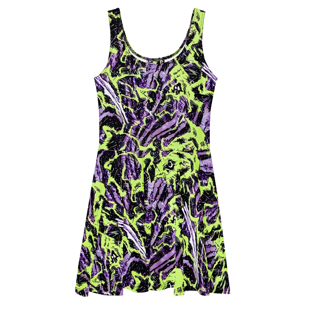 Acid Violet on Skater Dress — Front