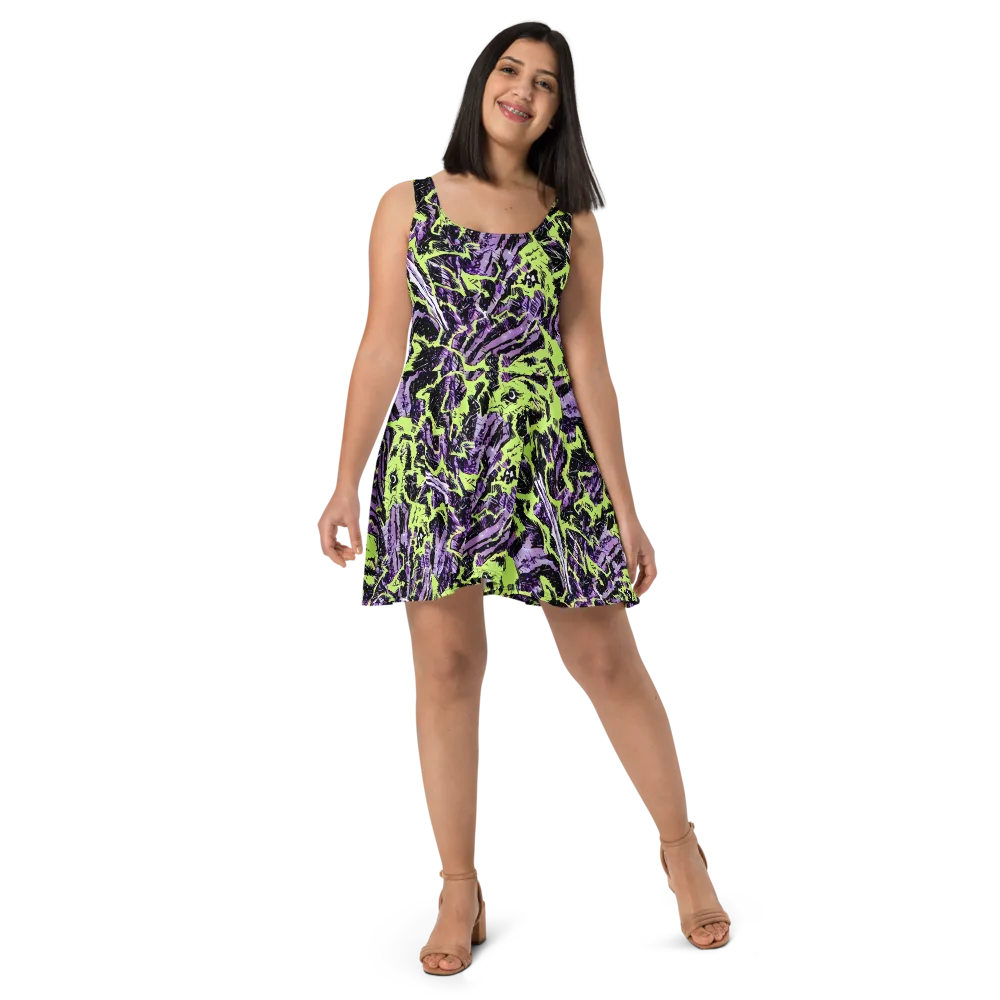 Acid Violet on Skater Dress — Front
