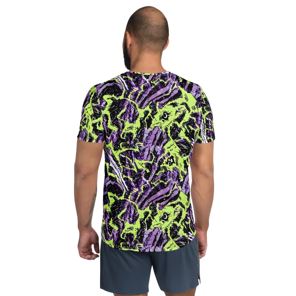 Acid Violet on Men's Athletic T-Shirt — Back