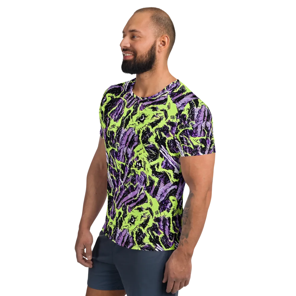 Acid Violet on Men's Athletic T-Shirt — Left