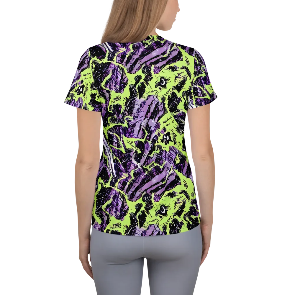 Acid Violet on Women's Athletic T-Shirt — Back