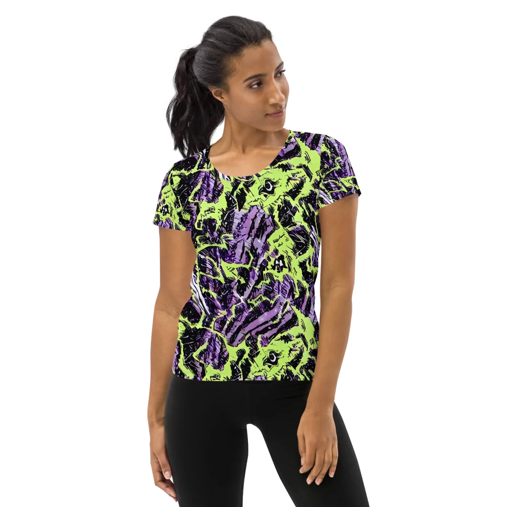 Acid Violet on Women's Athletic T-Shirt — Front