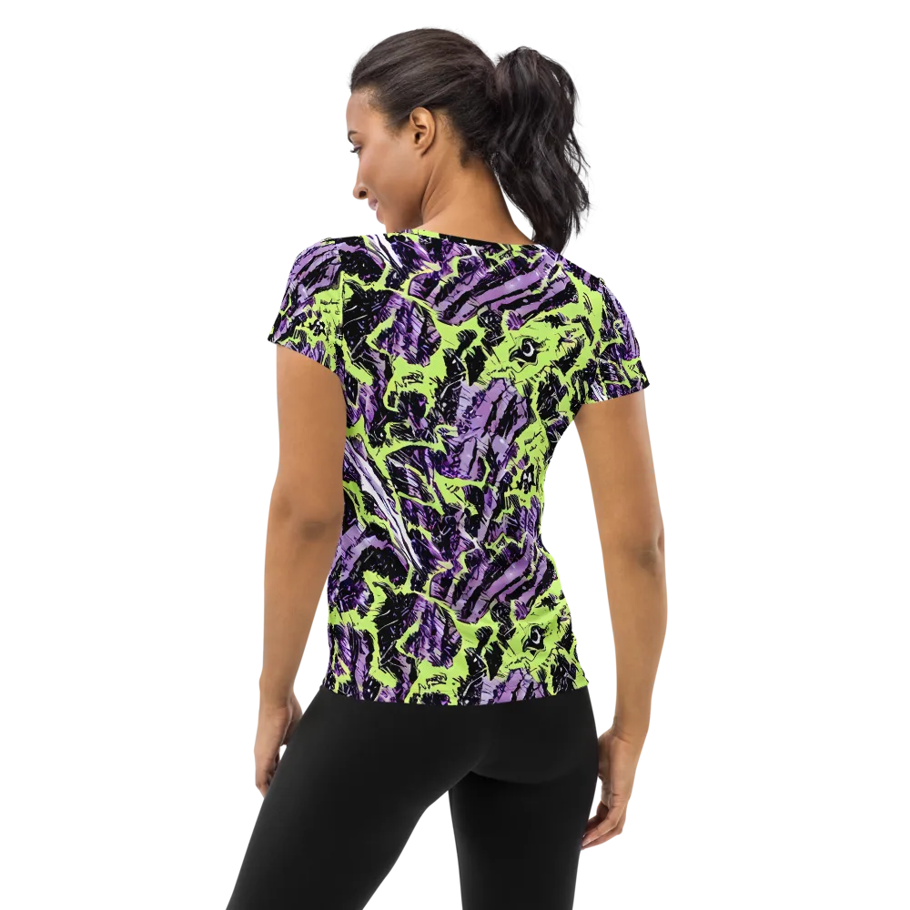 Acid Violet on Women's Athletic T-Shirt — Back
