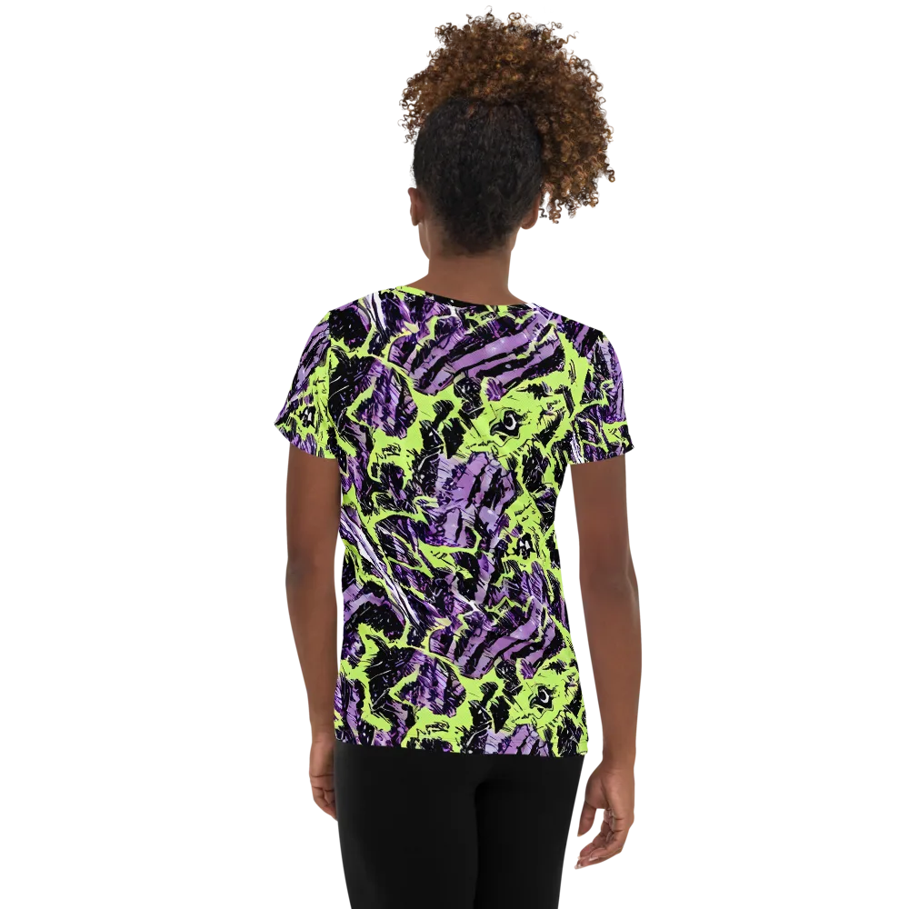 Acid Violet on Women's Athletic T-Shirt — Back