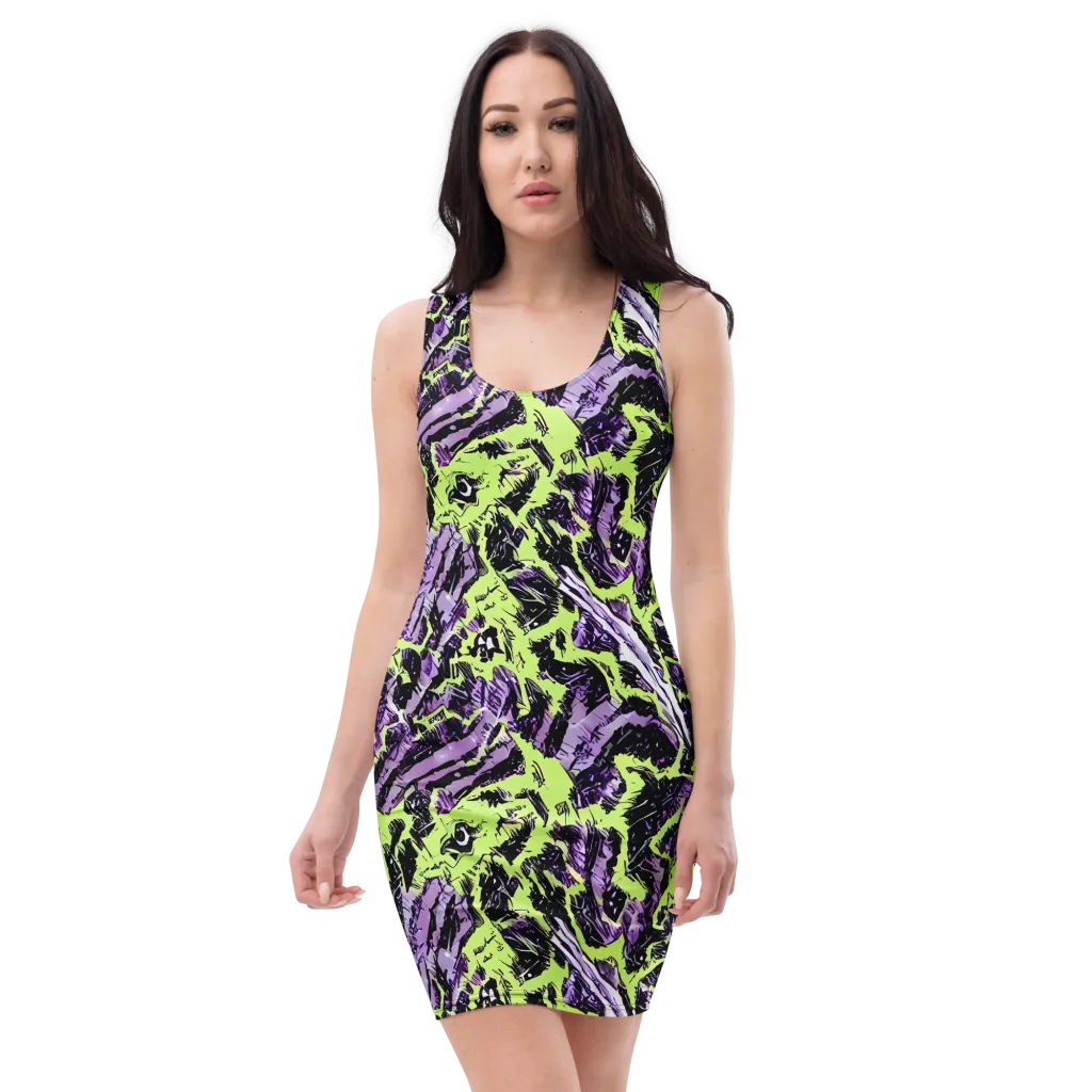 Acid Violet on Bodycon Dress — Front