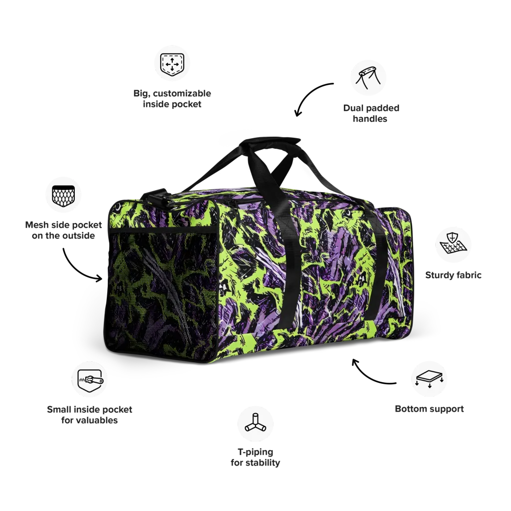 Acid Violet on Duffle Bag — Right Front