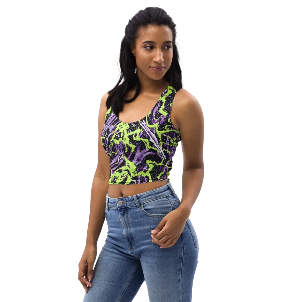 Acid Violet on Crop Top — Left Front