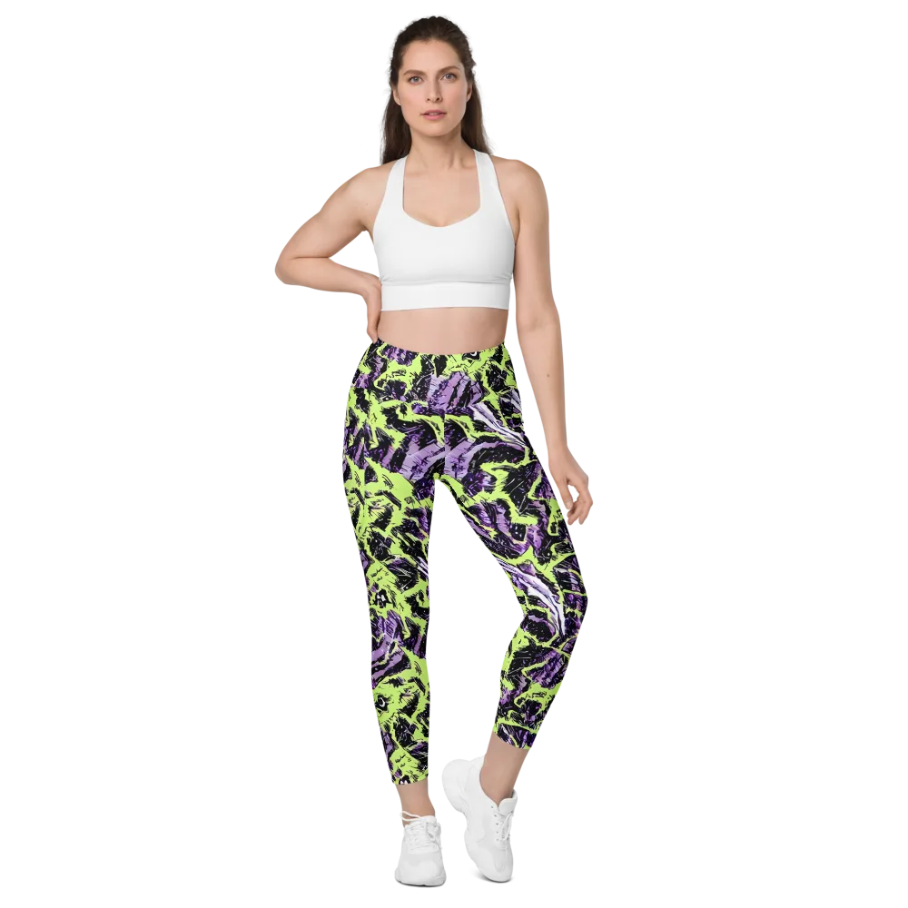 Acid Violet on Leggings with Pockets — Front