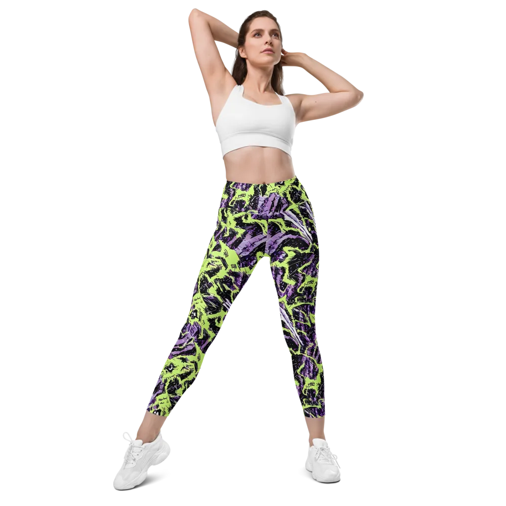 Acid Violet on Leggings with Pockets — Front
