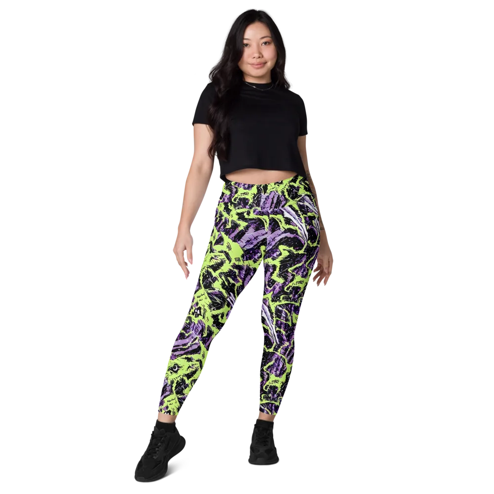 Acid Violet on Leggings with Pockets — Front